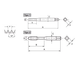 Macho Máquina SFT - Canal Helicoidal